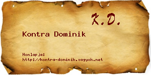 Kontra Dominik névjegykártya